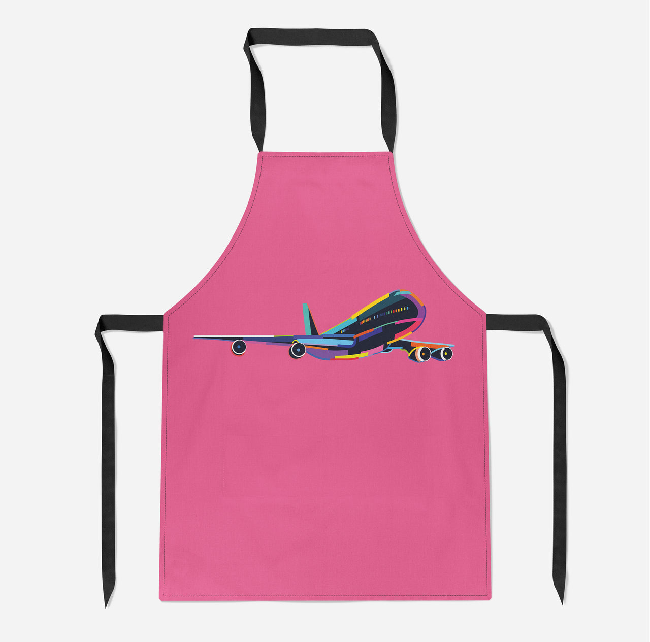 Multicolor Airplane Designed Kitchen Aprons