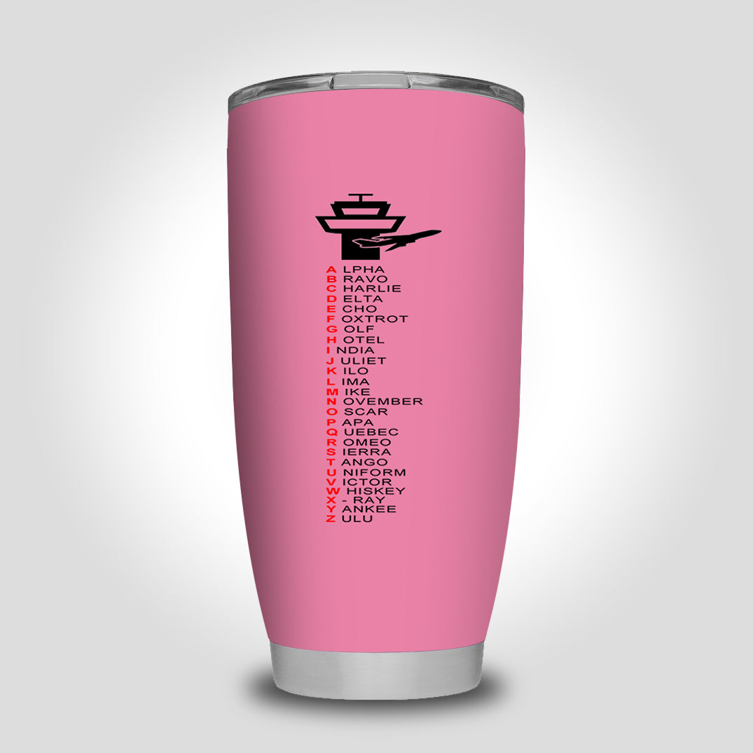 Aviation Alphabet Designed Tumbler Travel Mugs