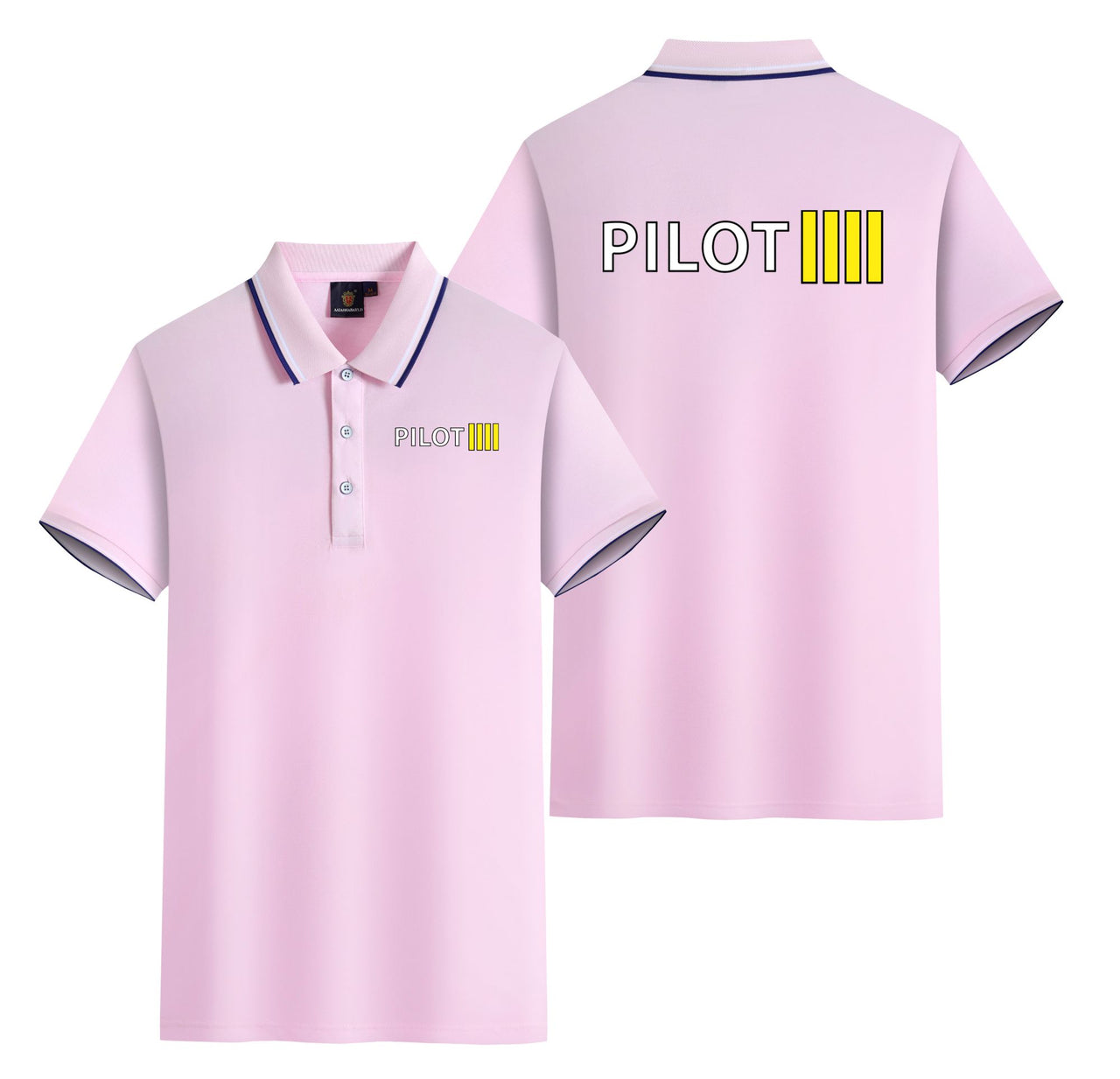 Pilot & Stripes (4 Lines) Designed Stylish Polo T-Shirts (Double-Side)