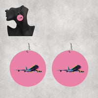 Thumbnail for Multicolor Airplane Designed Wooden Drop Earrings