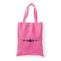 Thumbnail for Airbus A340 Silhouette Designed Tote Bags