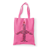 Thumbnail for Airplane Shape Aviation Alphabet Designed Tote Bags