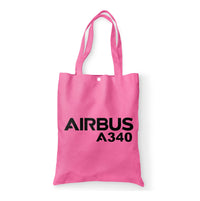 Thumbnail for Airbus A340 & Text Designed Tote Bags