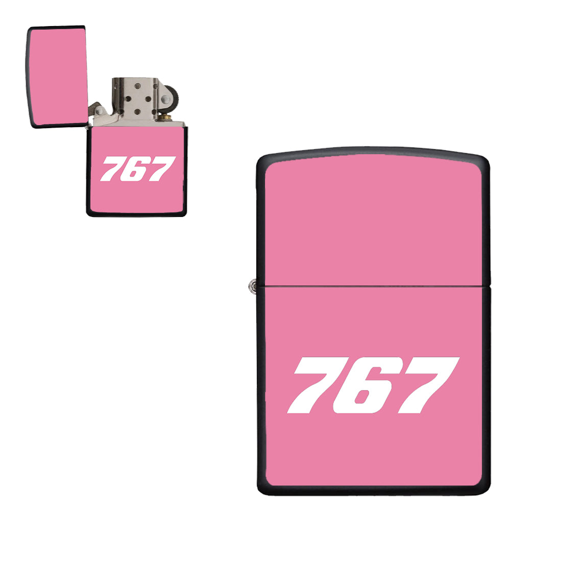 767 Flat Text Designed Metal Lighters