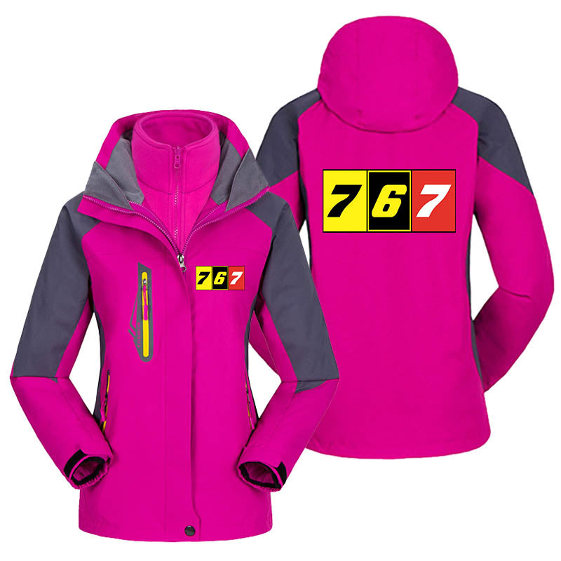 Flat Colourful 767 Designed Thick "WOMEN" Skiing Jackets