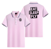 Thumbnail for Eat Sleep Fly Designed Stylish Polo T-Shirts (Double-Side)