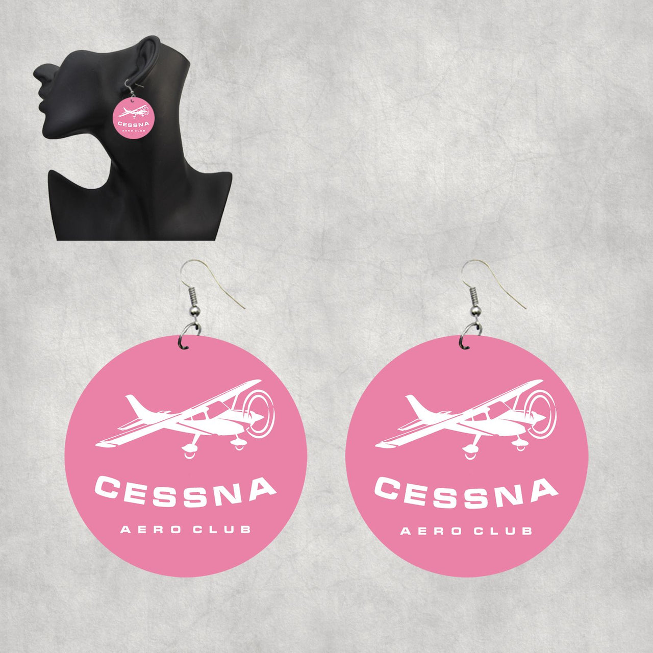 Cessna Aeroclub Designed Wooden Drop Earrings
