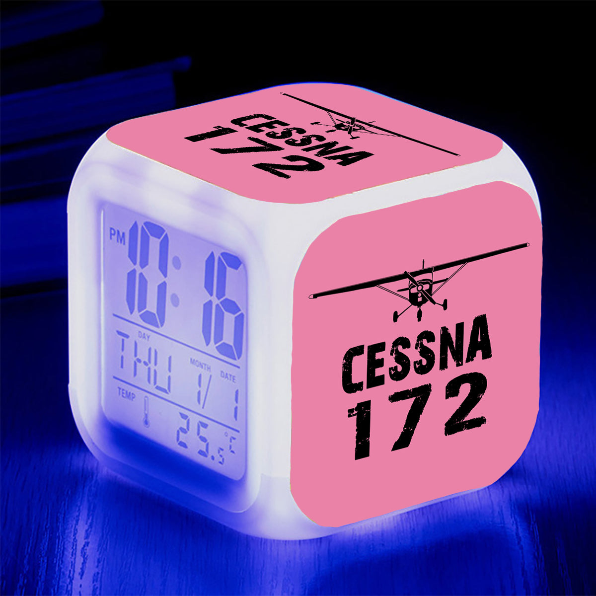 Cessna 172 & Plane Designed "7 Colour" Digital Alarm Clock