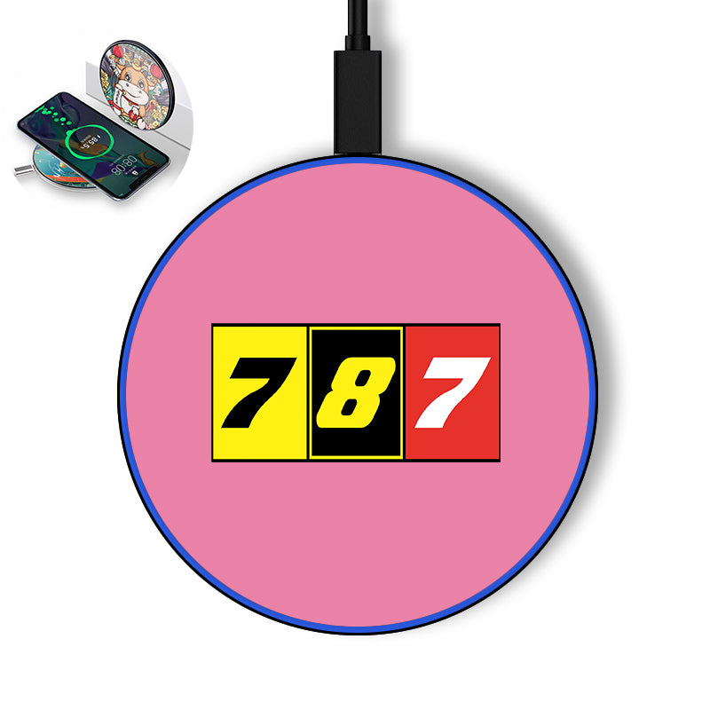 Flat Colourful 787 Designed Wireless Chargers