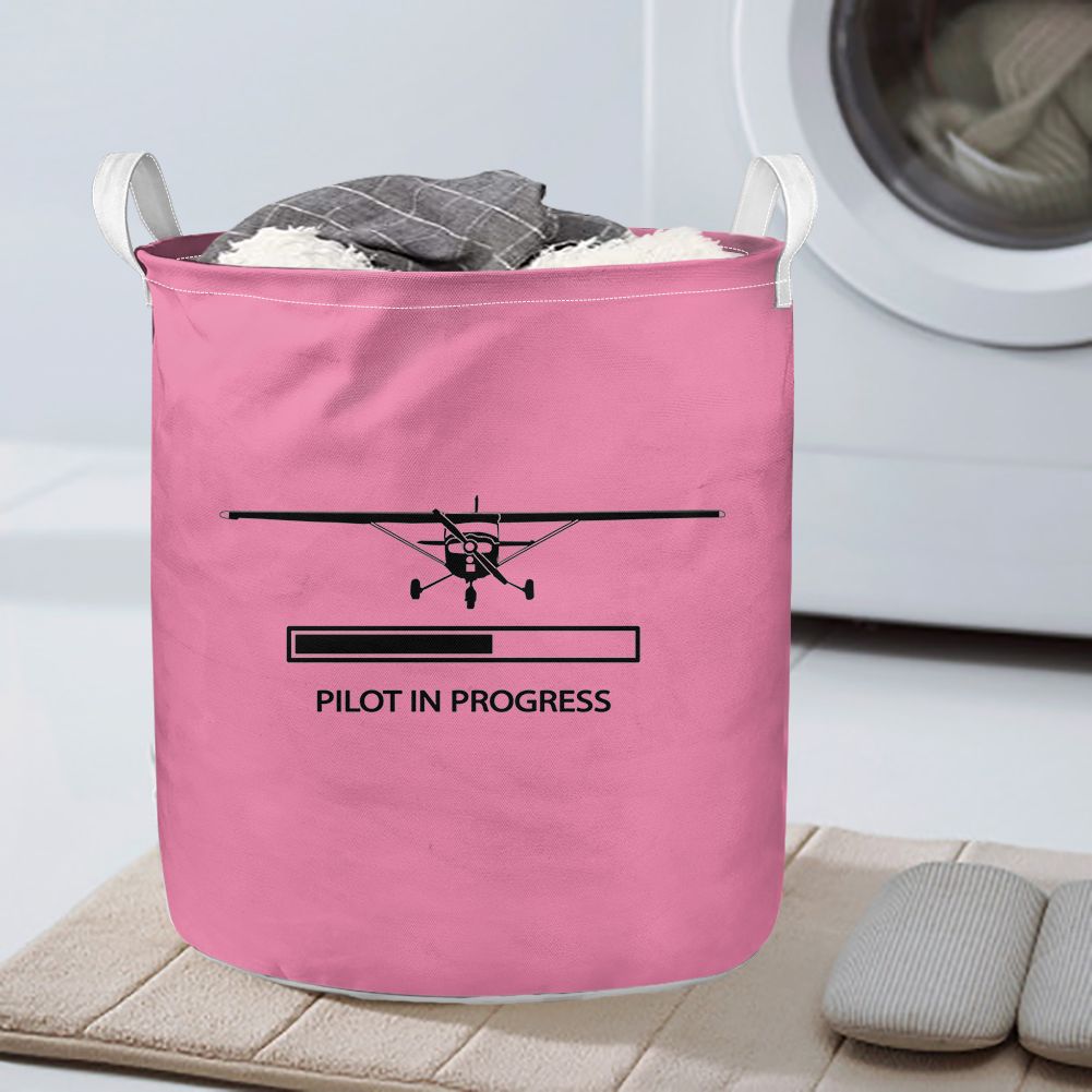 Pilot In Progress (Cessna) Designed Laundry Baskets
