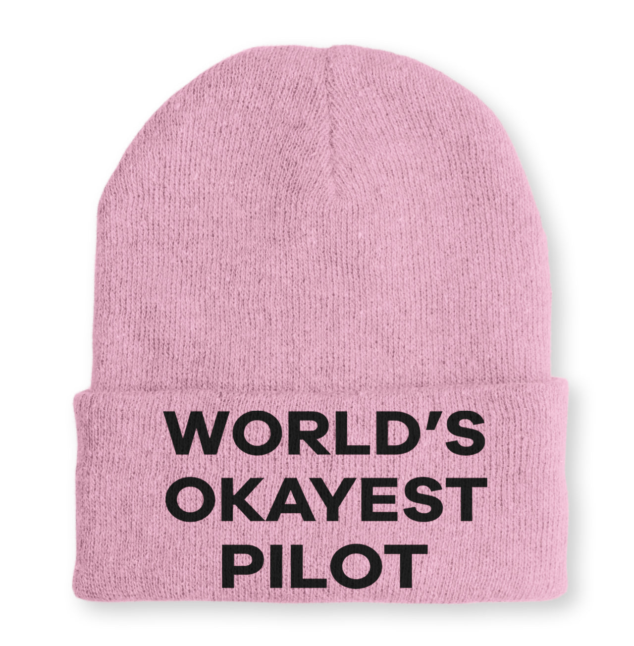 World's Okayest Pilot Embroidered Beanies