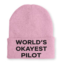 Thumbnail for World's Okayest Pilot Embroidered Beanies