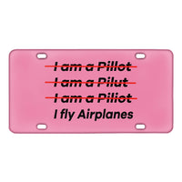 Thumbnail for I Fly Airplanes Designed Metal (License) Plates
