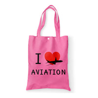 Thumbnail for I Love Aviation Designed Tote Bags
