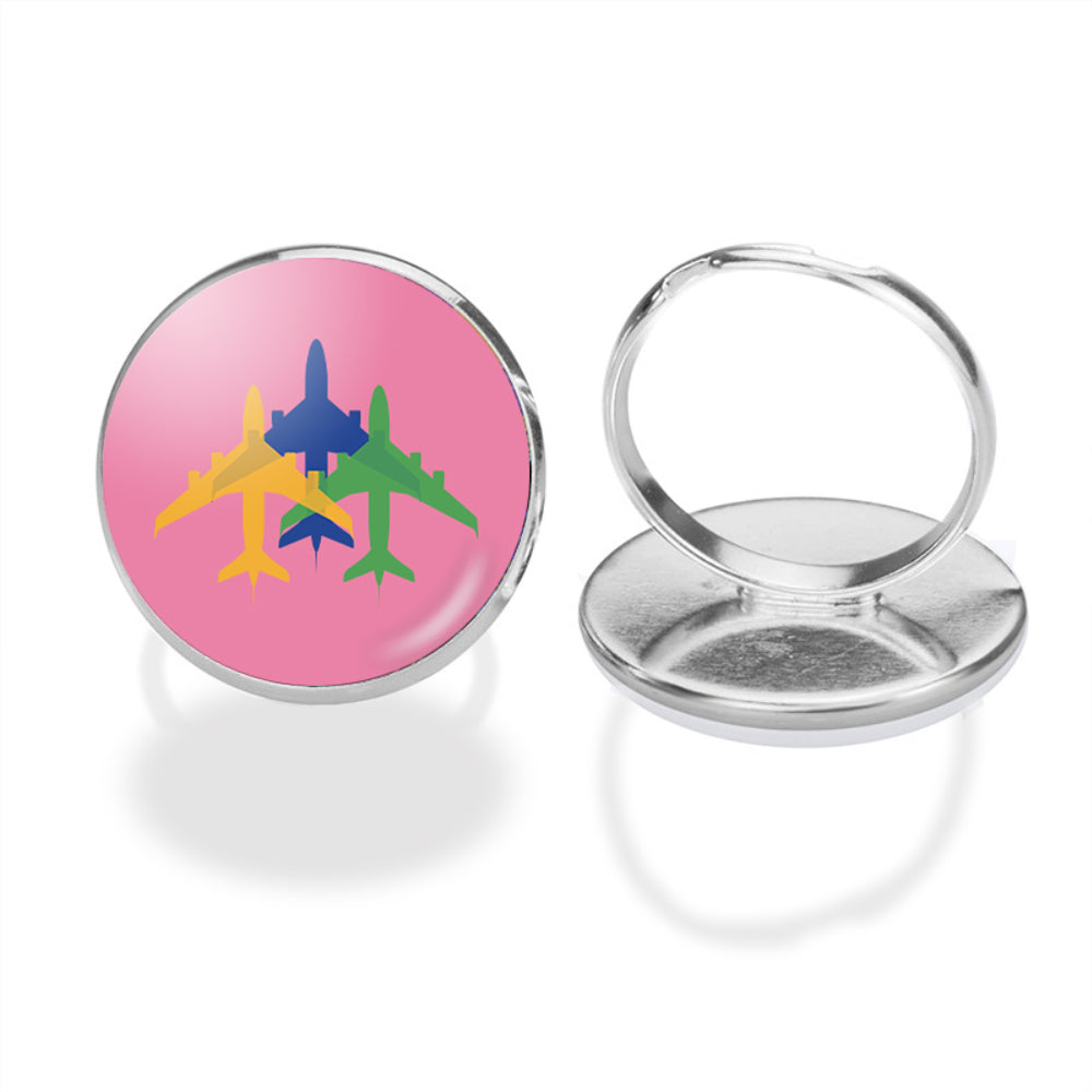 Colourful 3 Airplanes Designed Rings