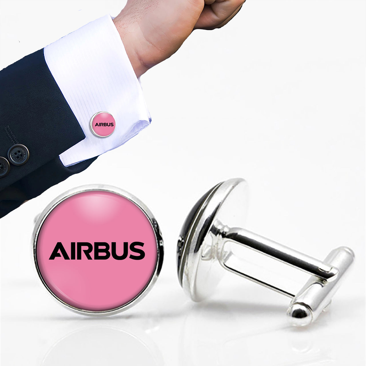 Airbus & Text Designed Cuff Links