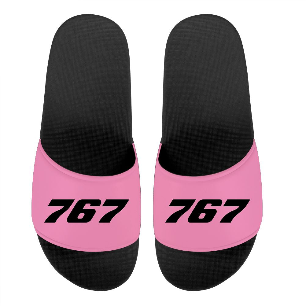 767 Flat Textt Designed Sport Slippers