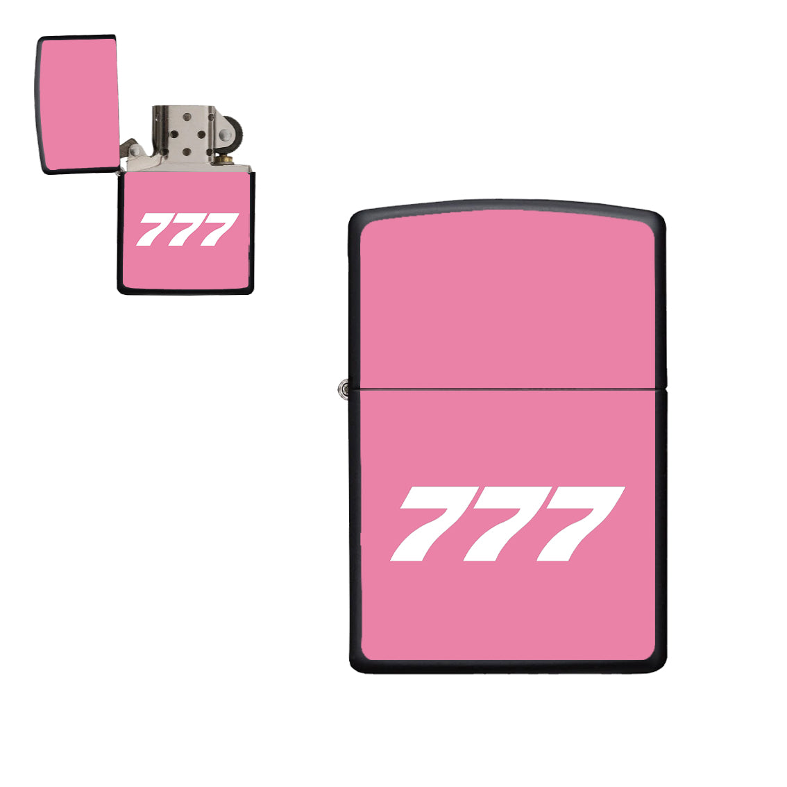 777 Flat Text Designed Metal Lighters