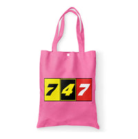 Thumbnail for Flat Colourful 747 Designed Tote Bags
