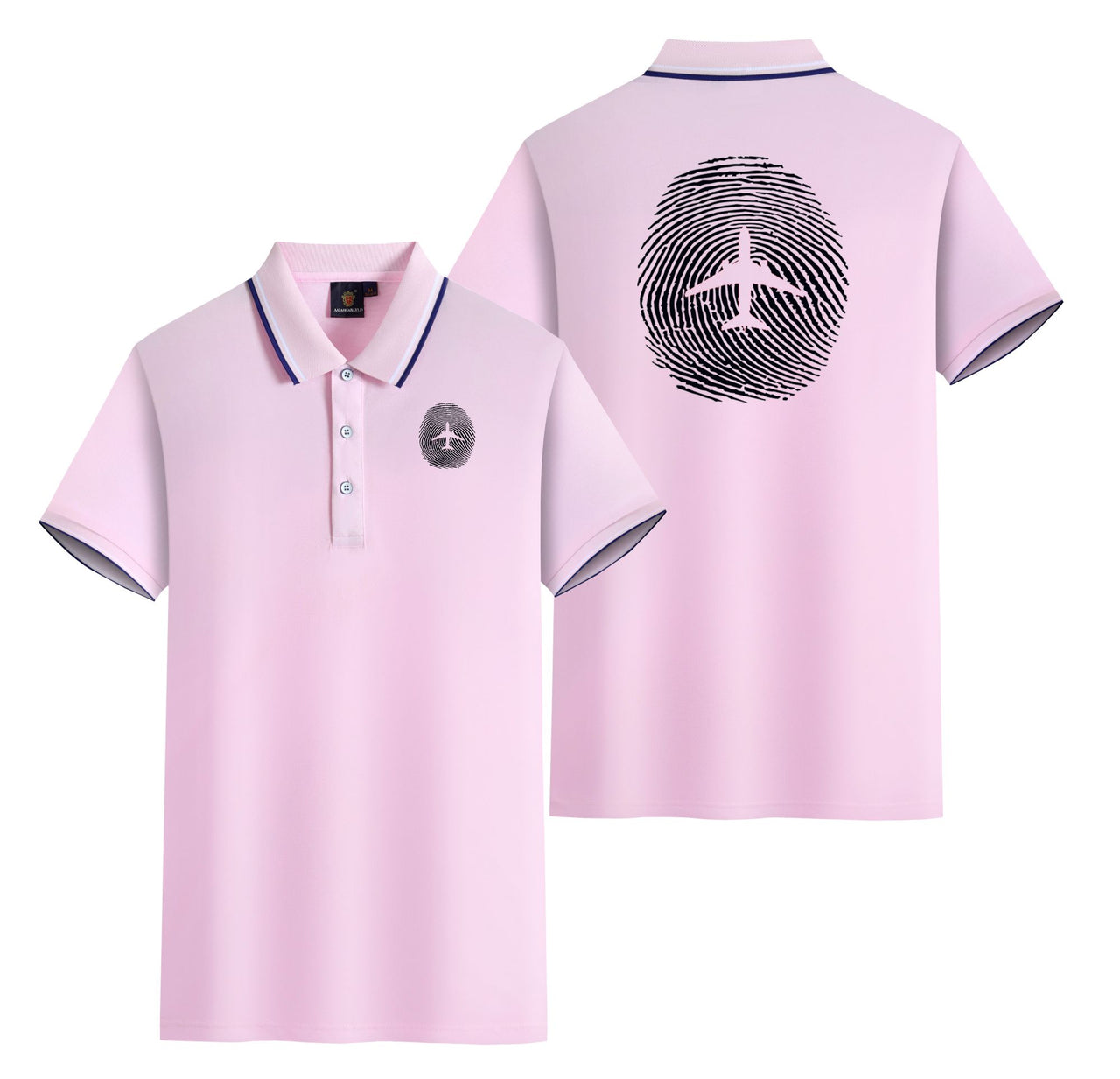 Aviation Finger Print Designed Stylish Polo T-Shirts (Double-Side)
