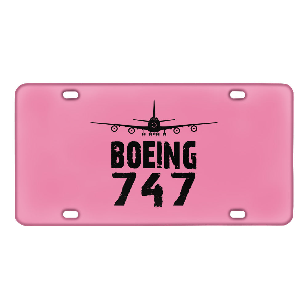 Boeing 747 & Plane Designed Metal (License) Plates