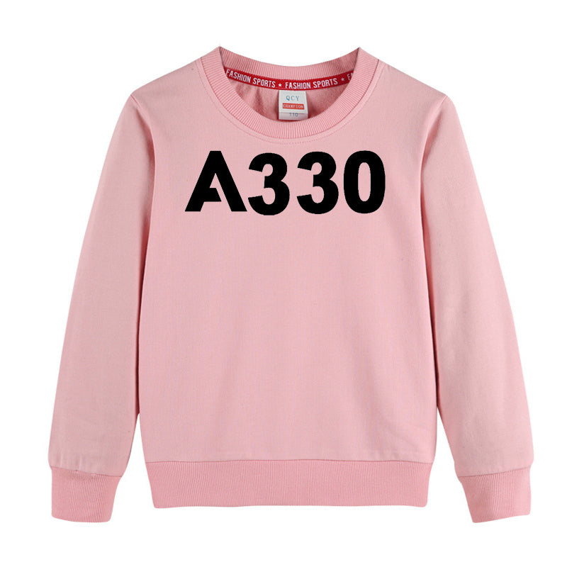 A330 Flat Text Designed "CHILDREN" Sweatshirts