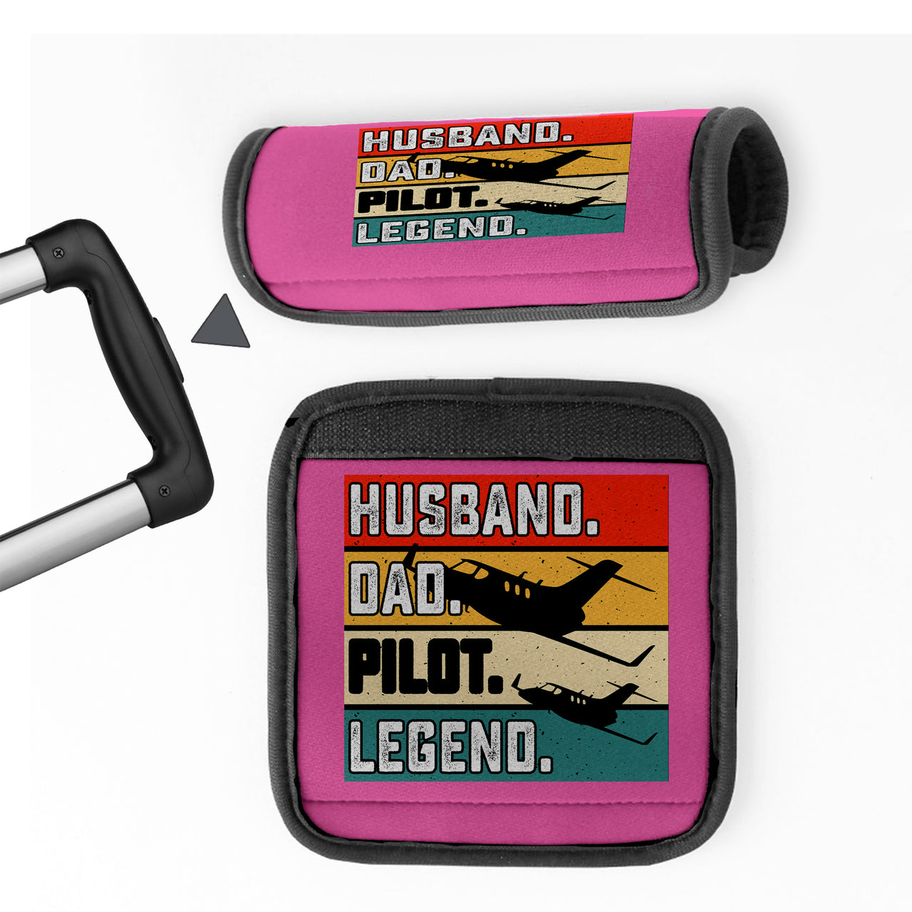 Husband & Dad & Pilot & Legend Designed Neoprene Luggage Handle Covers