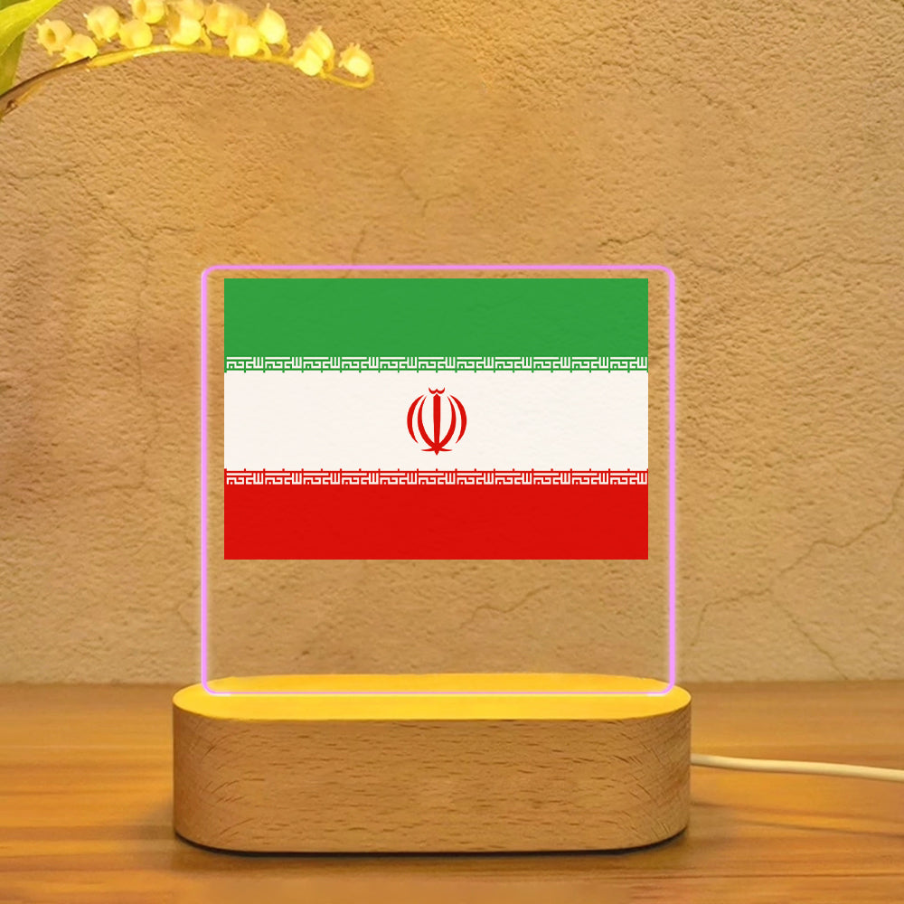Iran Flag Designed Night Lamp