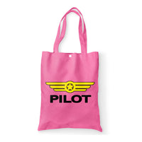 Thumbnail for Pilot & Badge Designed Tote Bags