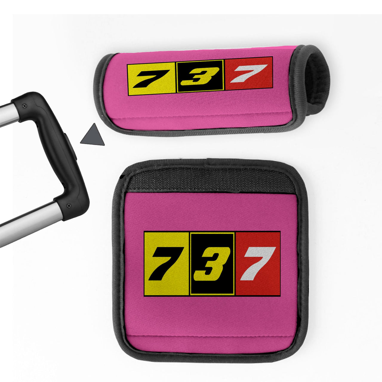 Flat Colourful 737 Designed Neoprene Luggage Handle Covers