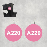 Thumbnail for A220 Flat Text Designed Wooden Drop Earrings
