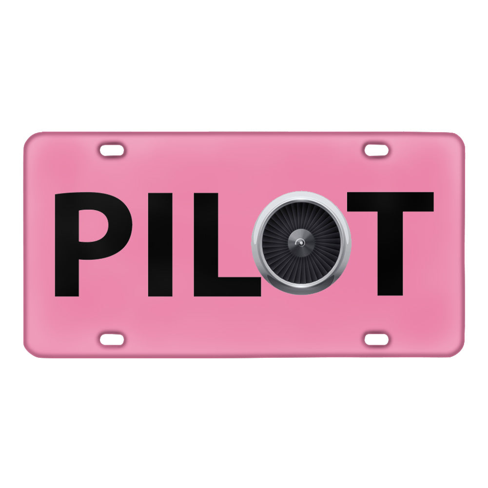 Pilot & Jet Engine Designed Metal (License) Plates