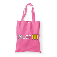 Thumbnail for Pilot & Stripes (4 Lines) Designed Tote Bags