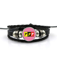 Thumbnail for Flat Colourful 737 Designed Leather Bracelets