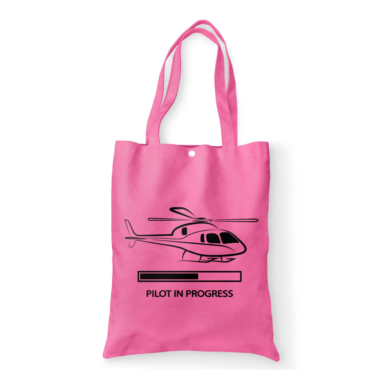Pilot In Progress (Helicopter) Designed Tote Bags