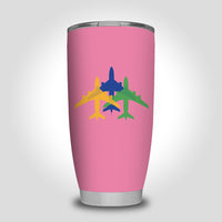 Thumbnail for Colourful 3 Airplanes Designed Tumbler Travel Mugs