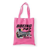 Thumbnail for Boeing 747 & PW4000-94 Engine Designed Tote Bags