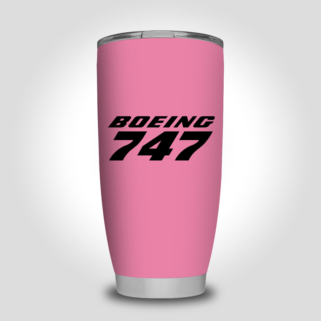Boeing 747 & Text Designed Tumbler Travel Mugs