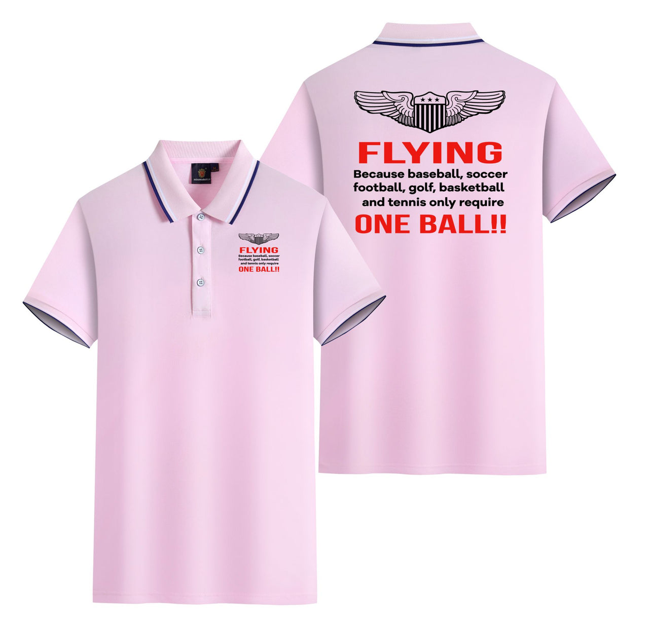 Flying One Ball Designed Stylish Polo T-Shirts (Double-Side)