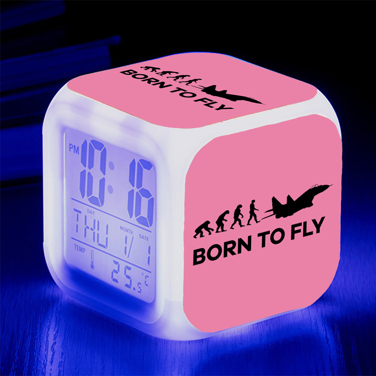 Born To Fly Military Designed "7 Colour" Digital Alarm Clock
