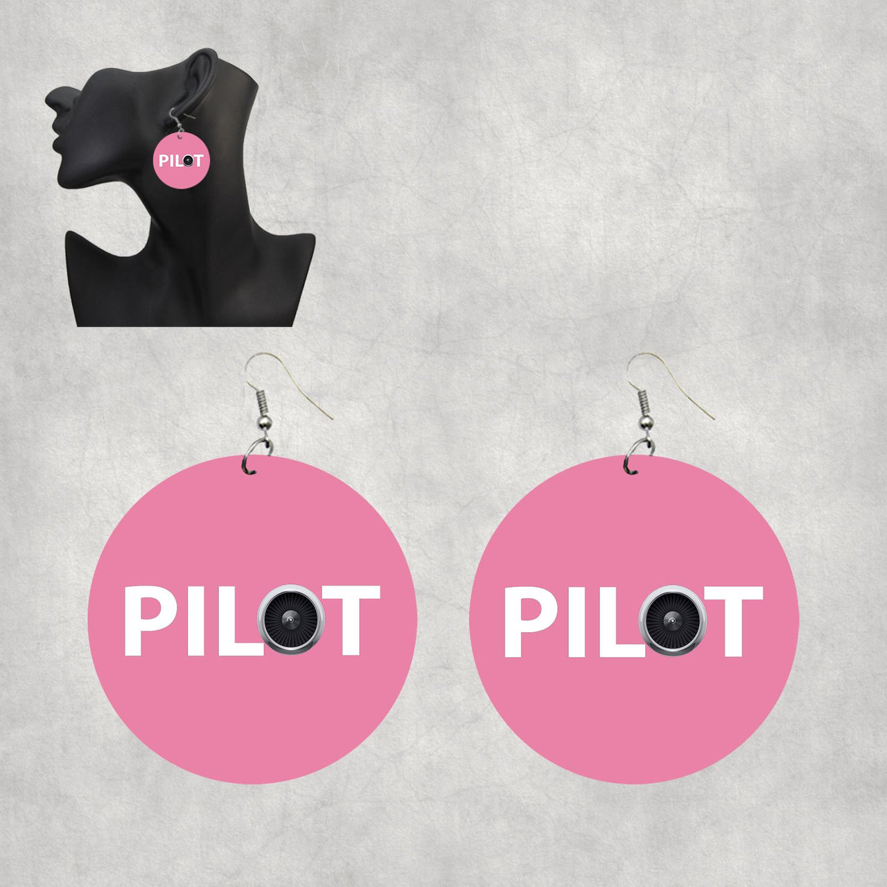 Pilot & Jet Engine Designed Wooden Drop Earrings