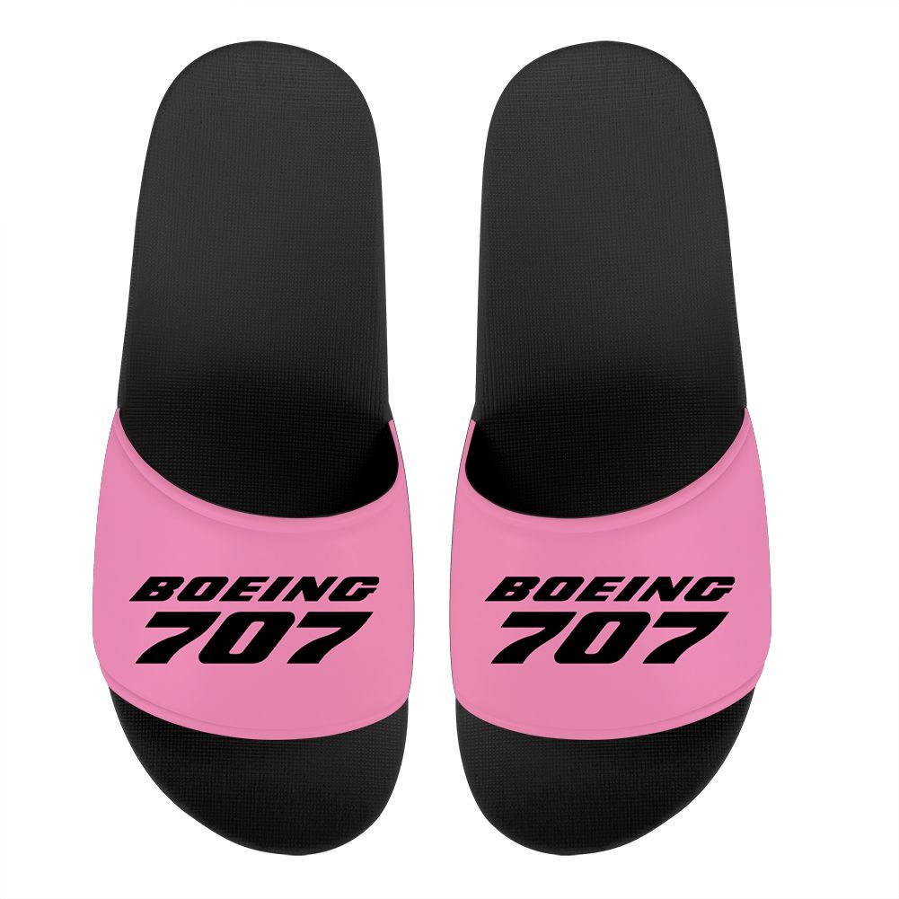 Boeing 707 & Text Designed Sport Slippers