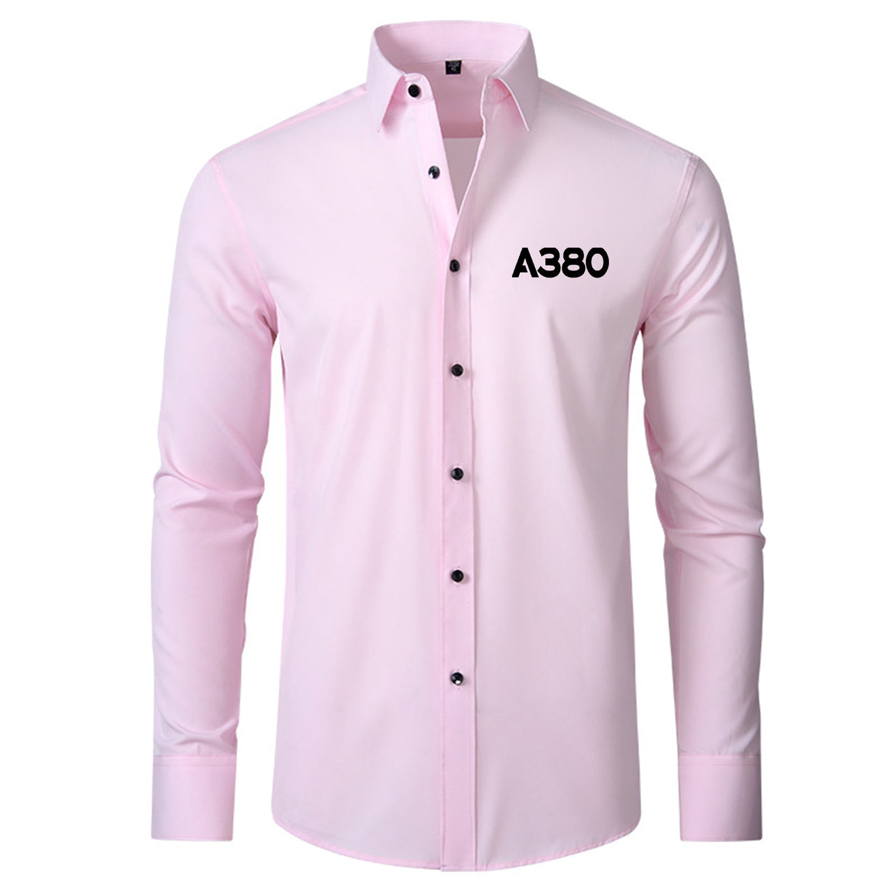 A380 Flat Text Designed Long Sleeve Shirts