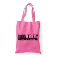 Thumbnail for Born To Fly Forced To Work Designed Tote Bags