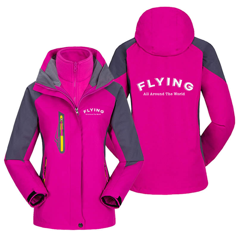 Flying All Around The World Designed Thick "WOMEN" Skiing Jackets