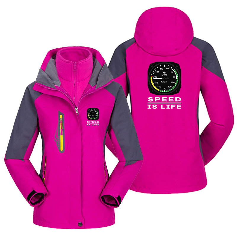 Speed Is Life Designed Thick "WOMEN" Skiing Jackets