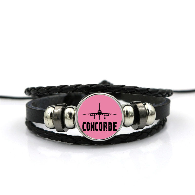 Concorde & Plane Designed Leather Bracelets
