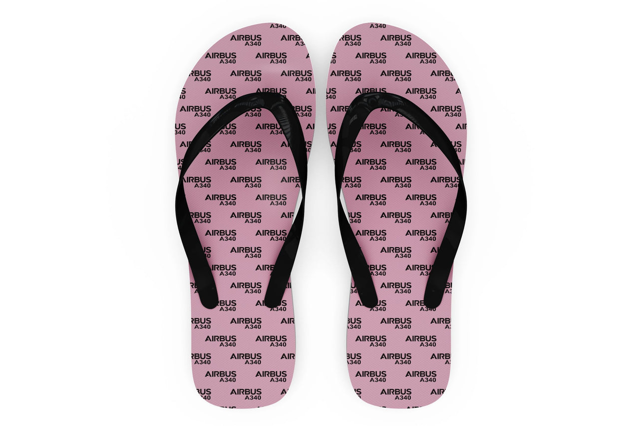 Airbus A340 & Text Designed Slippers (Flip Flops)