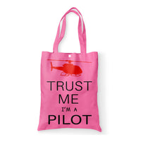 Thumbnail for Trust Me I'm a Pilot (Helicopter) Designed Tote Bags