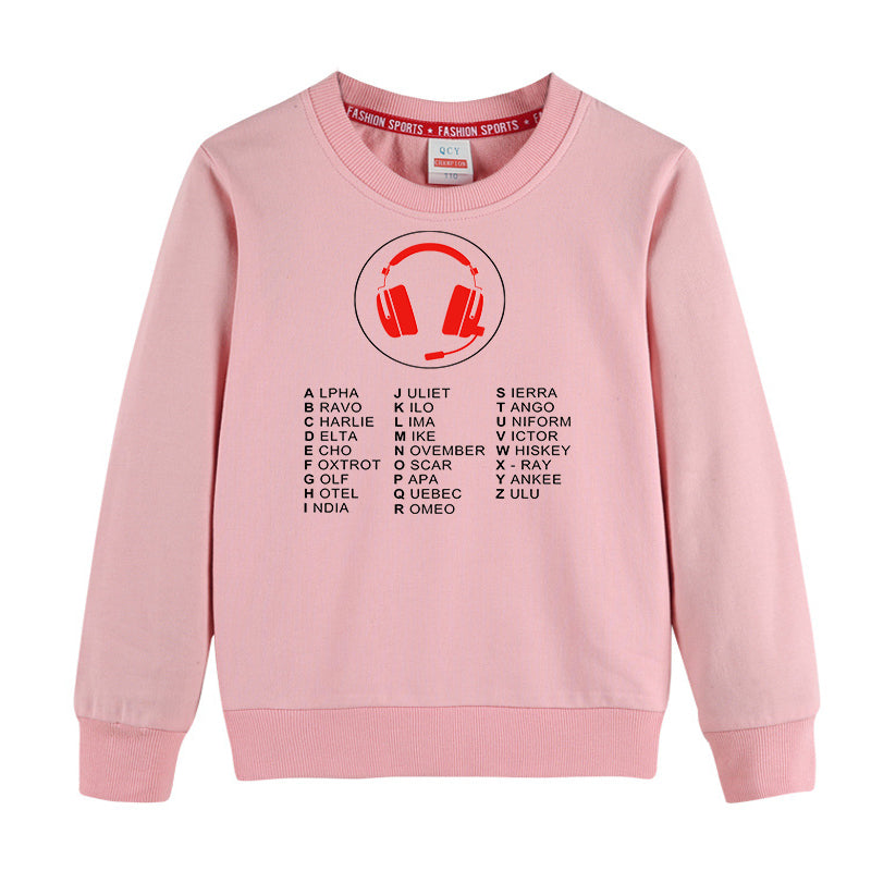 Aviation Alphabet 3 Designed "CHILDREN" Sweatshirts